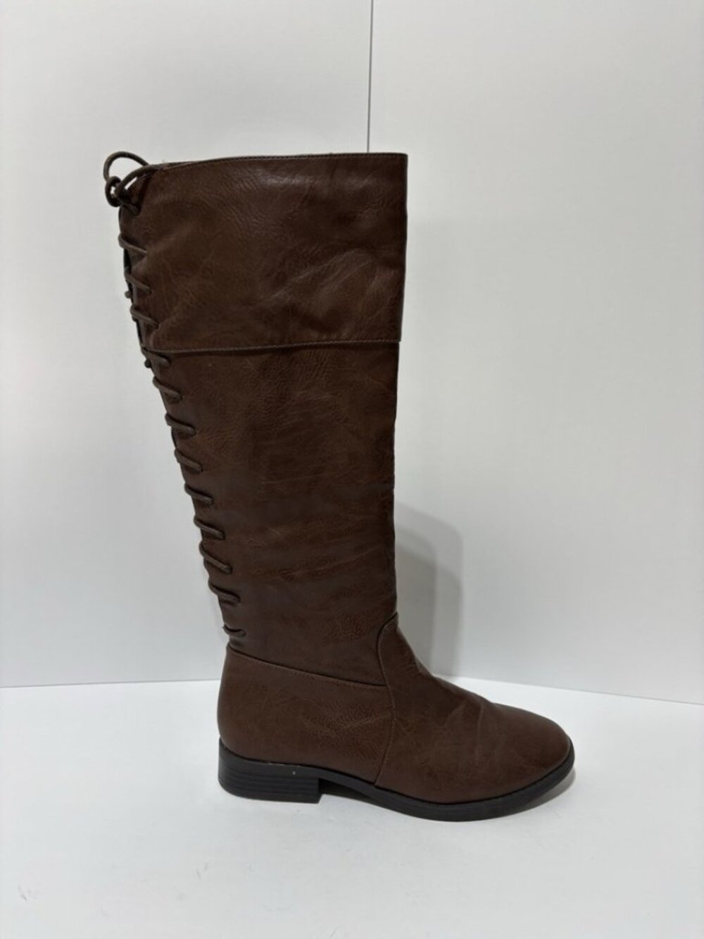 Charlotte Russe Women’s Brown Leather Tall Boots, Size 8 M